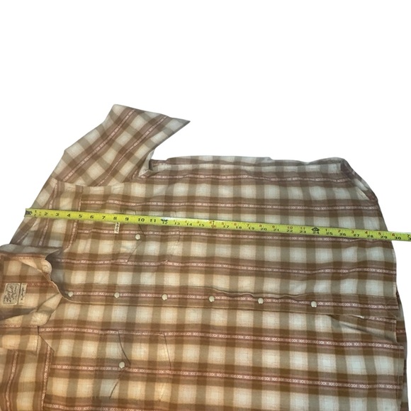 Lucky‎ Brand Tan and Cream Plaid Shirt - Picture 5 of 5